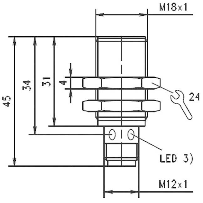 Pepperl+Fuchs Induktiver Näherungsschalter M18 nicht bündig PNP 3RG4113-3AG33-PF