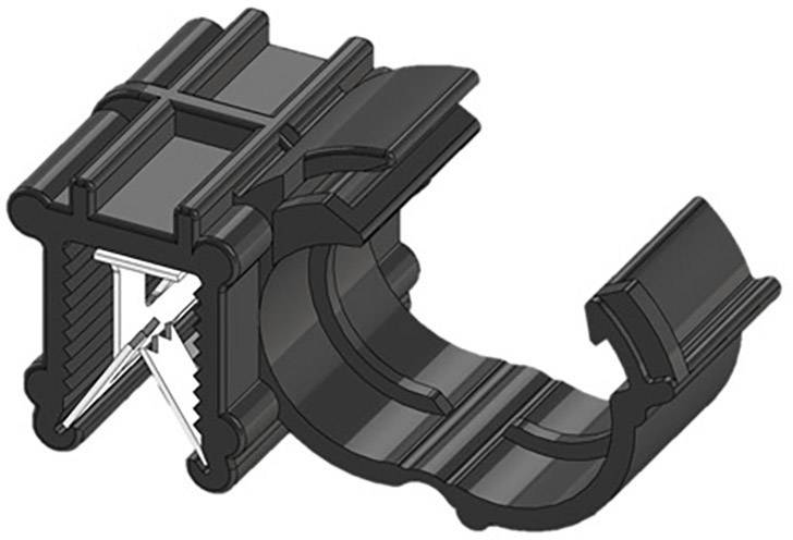 WKK Kantenclip steckbar ART005917 Bündel-Ø (Fest)=10mm hitzestabilisiert, Kabelbündelung seitlich zur Montage Schwarz