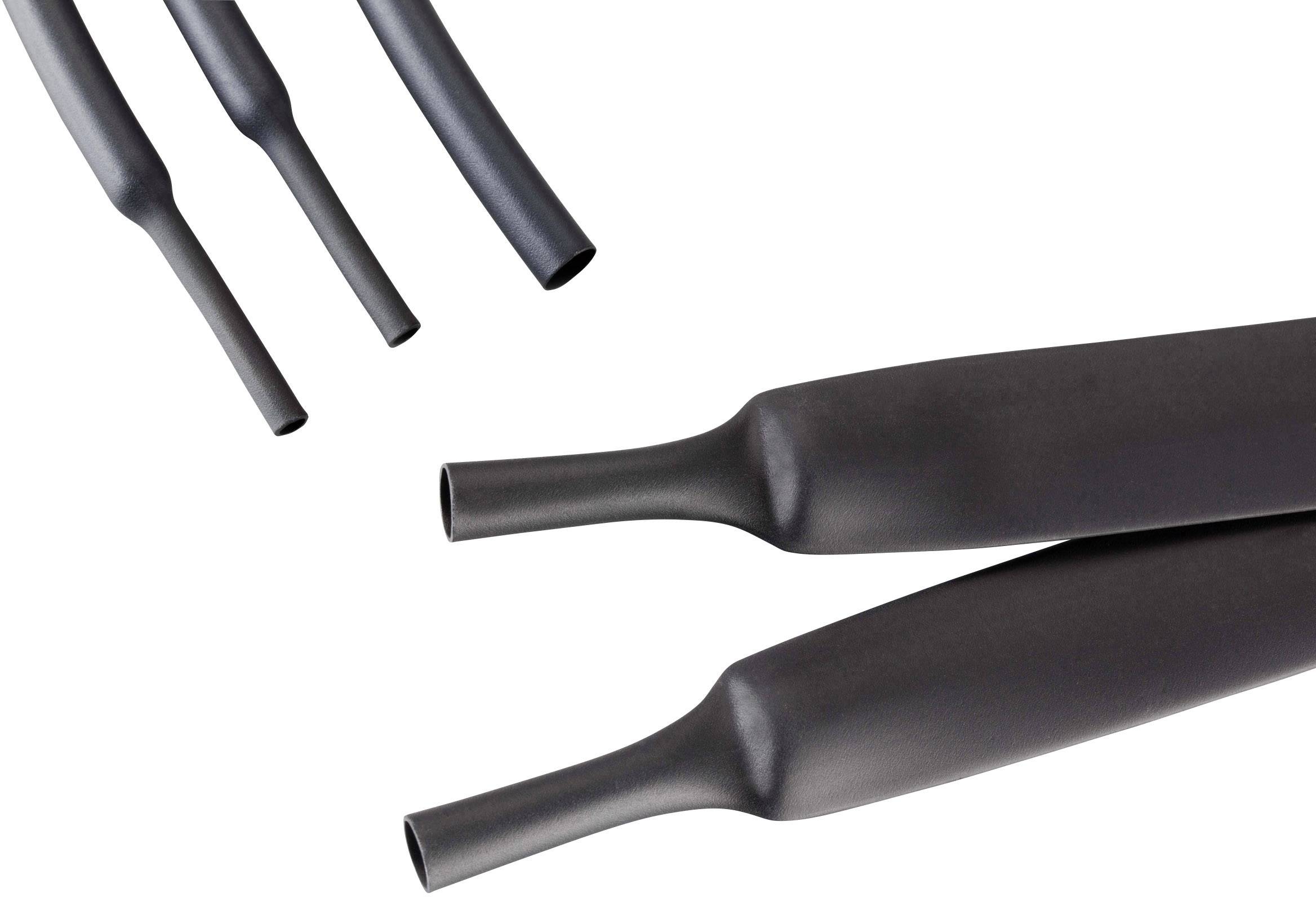 Hongshang HRA2 40/12 Schrumpfschlauch mit Kleber Schwarz 40mm 12mm Schrumpfrate:4:1 1.22m