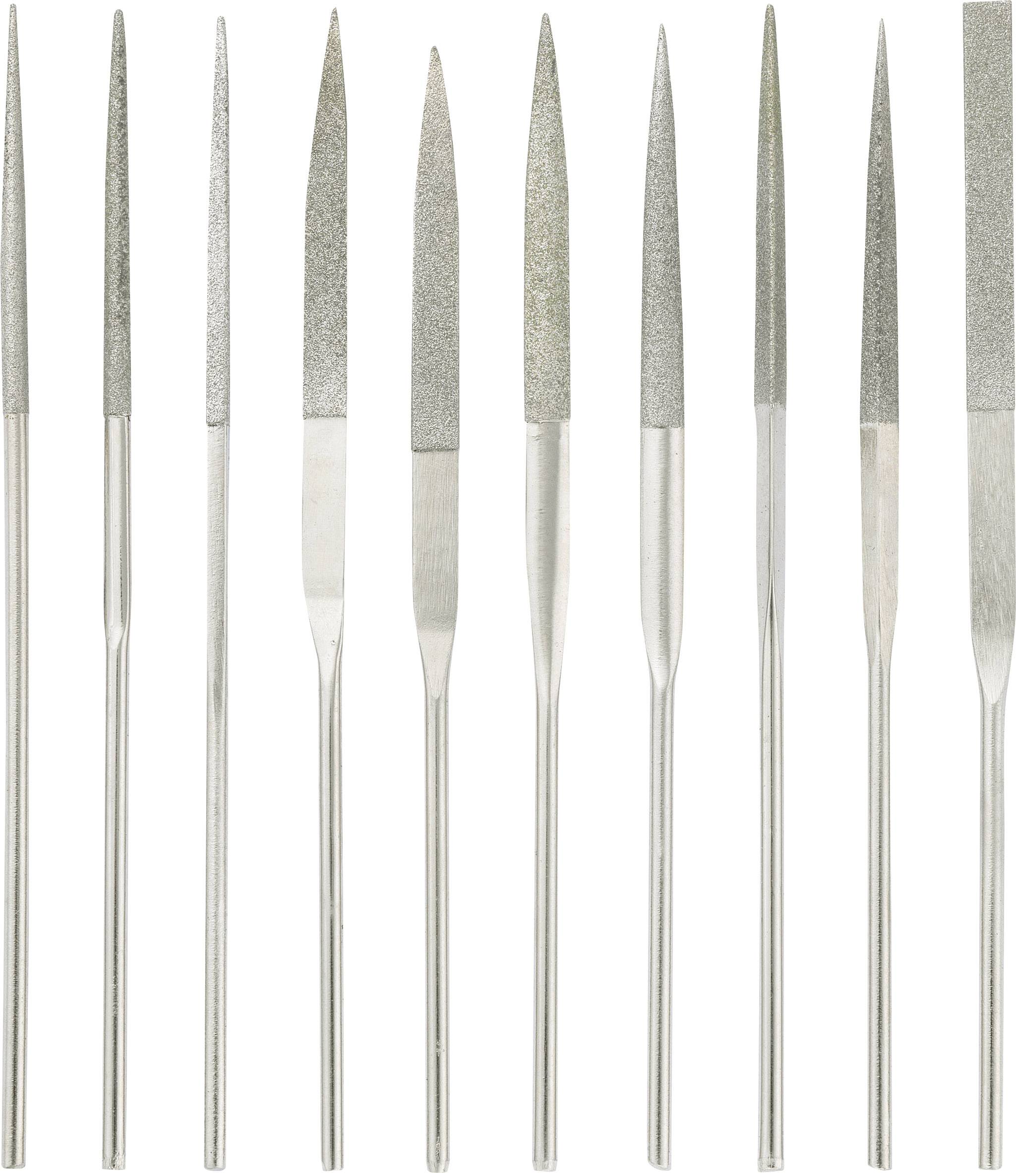 TOOLCRAFT 1553623 Diamant-Feilensatz 10-tlg. Hieb-Länge 30mm Länge 140mm 1St.