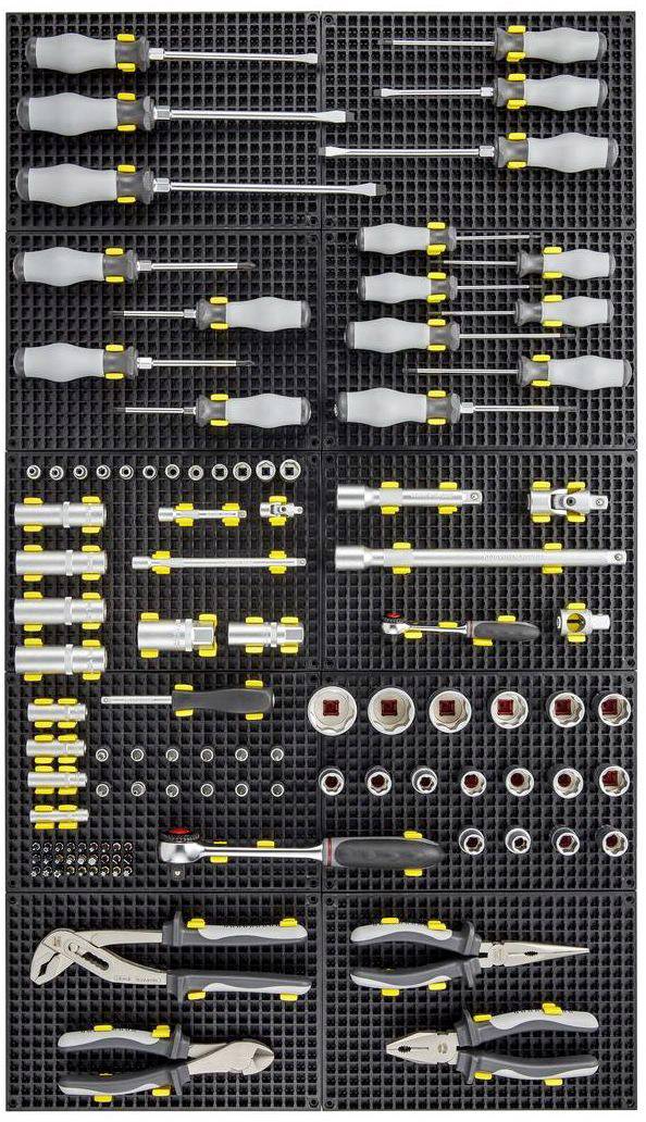1553640 Lochplattenwand-Set 13-tlg. (L x B x H) 280, 71 mm, mm x 71mm x 12mm
