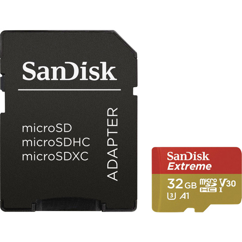SanDisk Extreme® Action Cam microSDHC-Karte 32GB Class 10, UHS-I, UHS-Class 3, v30 Video Speed Class inkl. SD-Adapter
