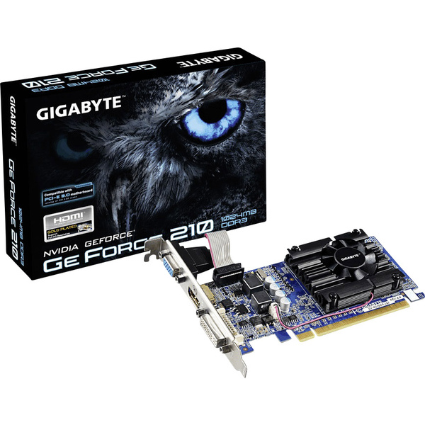 Gigabyte Grafikkarte Nvidia GeForce 210 1 GB DDR3-RAM PCIe x16 HDMI®, DVI, VGA