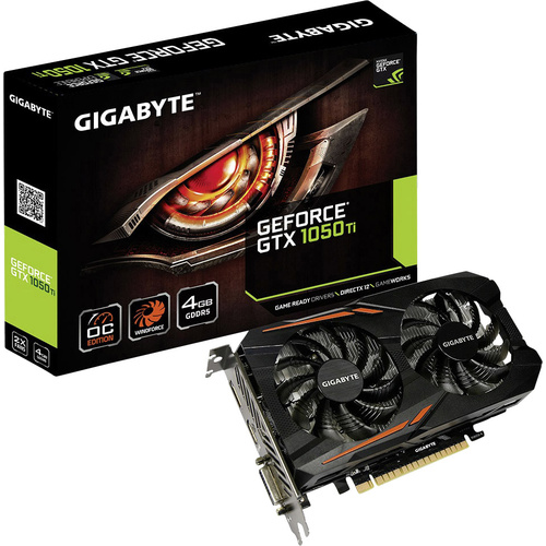 Gigabyte Grafikkarte Nvidia GeForce GTX1050 Ti Overclocked 4GB GDDR5-RAM PCIe x16 HDMI®, DVI, DisplayPort