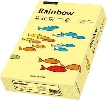 Papyrus Rainbow Color A4 88042297 Farbiges Druckerpapier DIN A4 80 g/m² 500 Blatt Hellgelb
