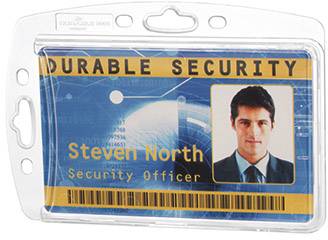 Durable 890519 Ausweishalter kombinierbar mit Clip, Textilband, Kette, Jojo 10St.