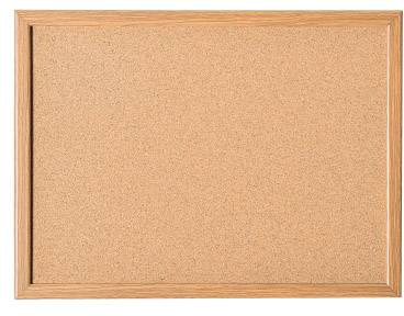 Leere Korkpinnwand mit Holzrahmen, ideal für Notizen oder Erinnerungen.