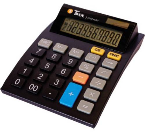 Twen J 1010 Tischrechner Schwarz Display (Stellen): 10 solarbetrieben, batteriebetrieben (B x H x T