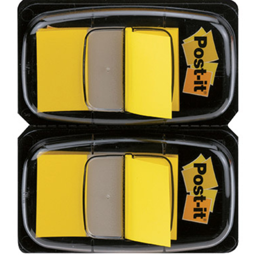 Post-it® Haftstreifen Index Standard 25,4 x 43,2 mm (B x H) gelb 50 Bl./Block 2 Block/Pack.