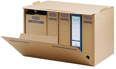 ELBA Archivbox tric system 51 x 33 x 36 cm (B x H x T) DIN A4 mit Archivdruck Wellpappe naturbraun