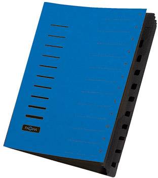 PAGNA 1554275 Ordnungsmappe Blau DIN A4 Pressspankarton Anzahl der Fächer: 12