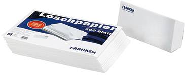 'Blöcke Löschpapier von FRANKEN, 100 Blatt'. Papiere in Klarsichtverpackung.