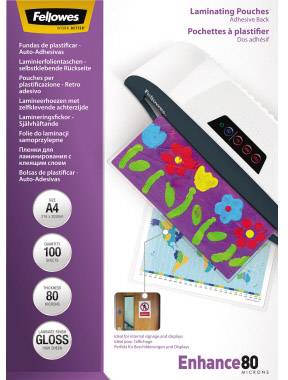 Fellowes Laminierfolie DIN A4 80 micron glänzend 100 St.