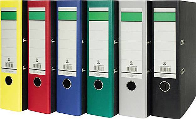 Ordner DIN A4 Rückenbreite: 80 mm Schwarz Wolkenmarmor 2 Bügel 120006900