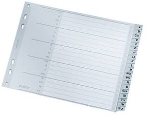 Leitz 1262 Register DIN A4, Überbreite A-Z Polypropylen Grau 20 Registerblätter 12620000