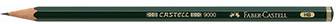 Ein grüner Bleistift der Marke Faber-Castell, Modell 9000, Härtegrad B, liegt horizontal.