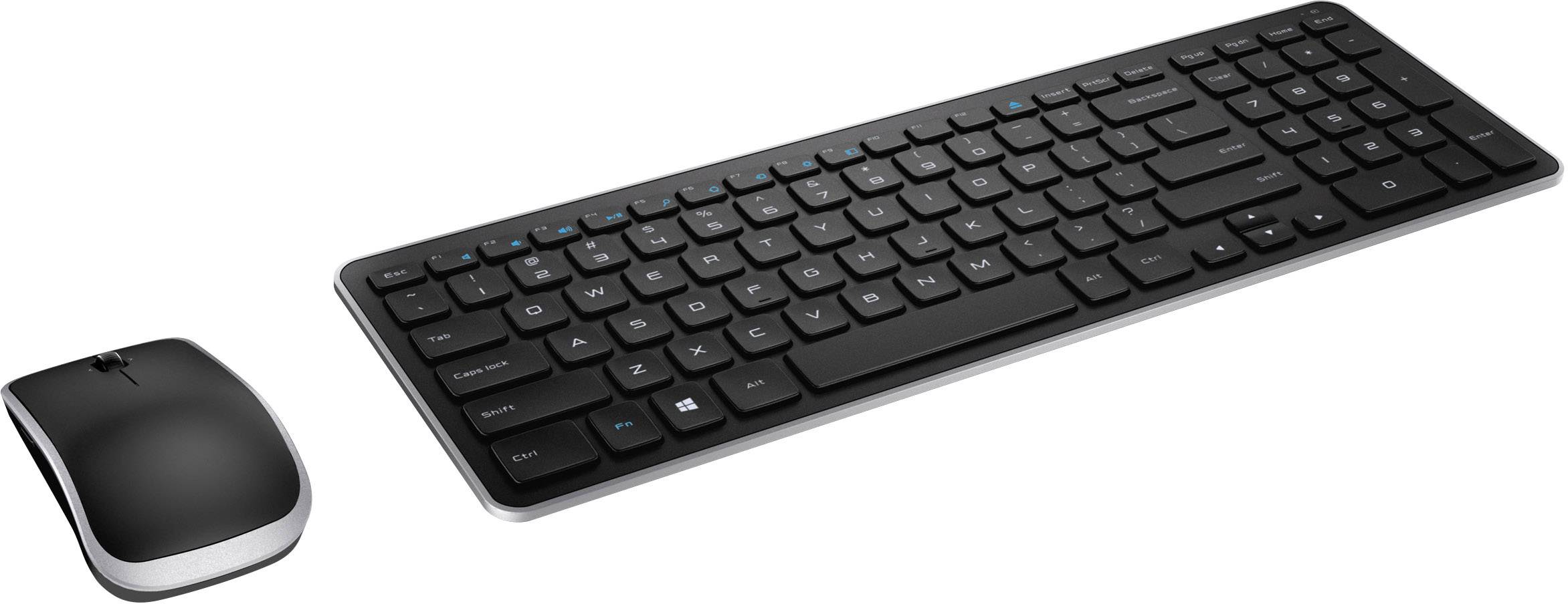 Dell KM714 Funk Tastatur, Maus-Set Deutsch, QWERTZ Schwarz