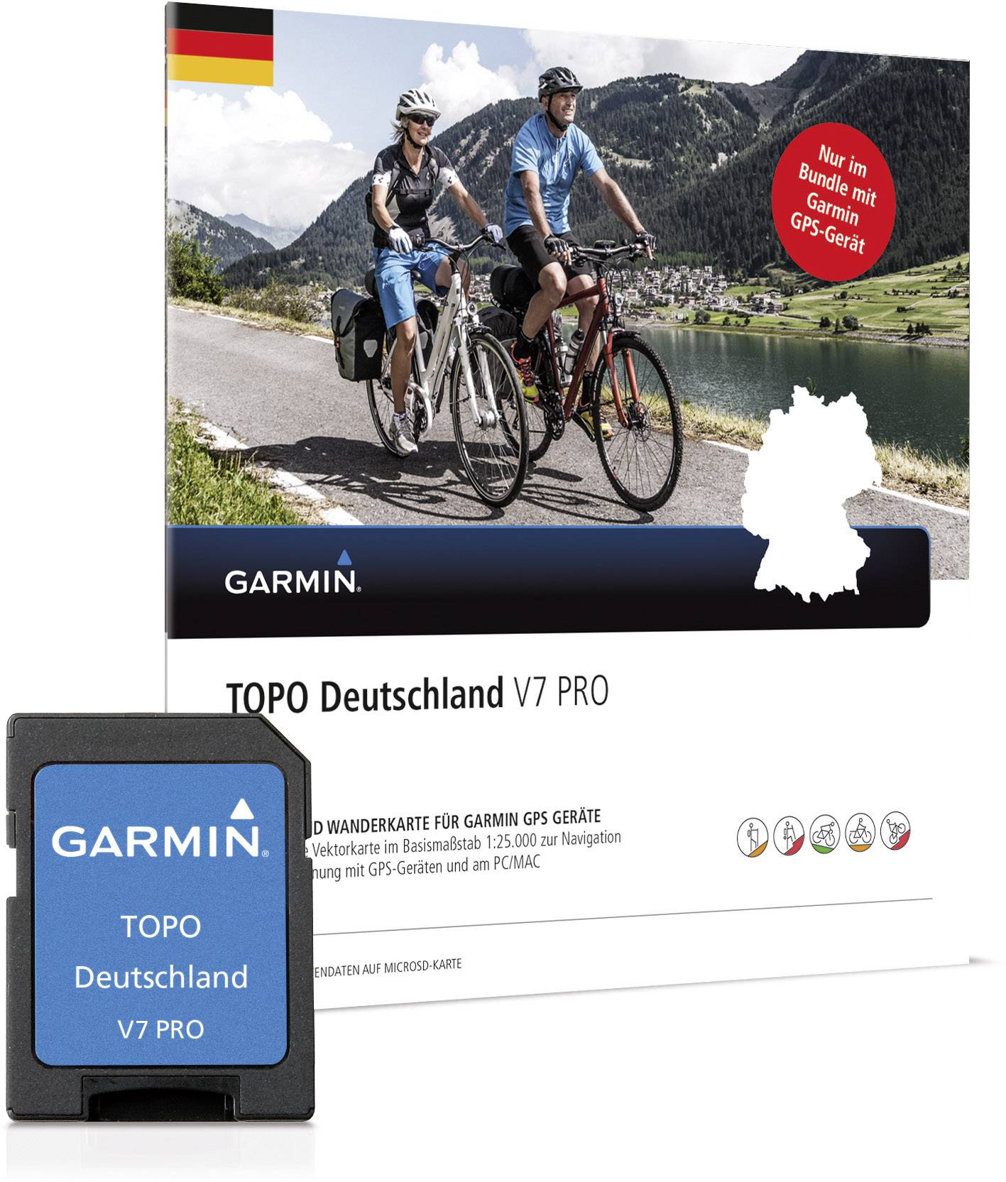 Garmin Wanderkarte Outdoorkarte Fahrrad, Wandern Deutschland inkl. topographische Karten