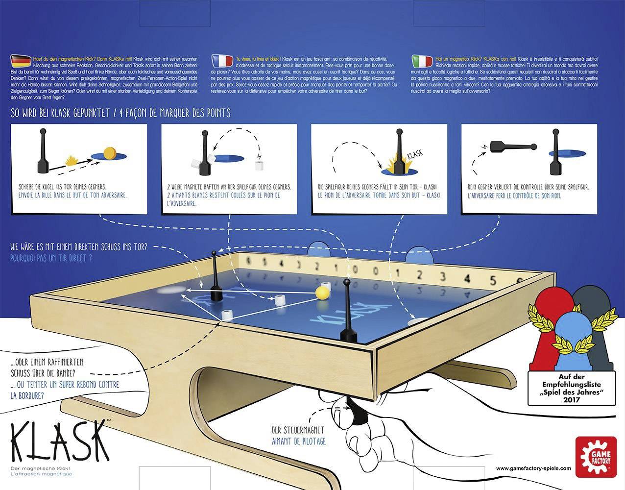 Game Factory Klask - Der Magnetische Kick