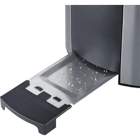 Severin AT 2589 Toaster mit Brötchenaufsatz Edelstahl (gebürstet), Schwarz Severin AT 2589 Toaster mit Brötchenaufsatz Edelstahl (gebürstet), Schwarz