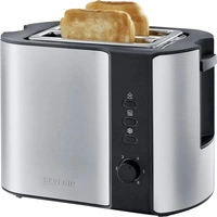 Severin AT 2589 Toaster mit Brötchenaufsatz Edelstahl (gebürstet), Schwarz Severin AT 2589 Toaster mit Brötchenaufsatz Edelstahl (gebürstet), Schwarz