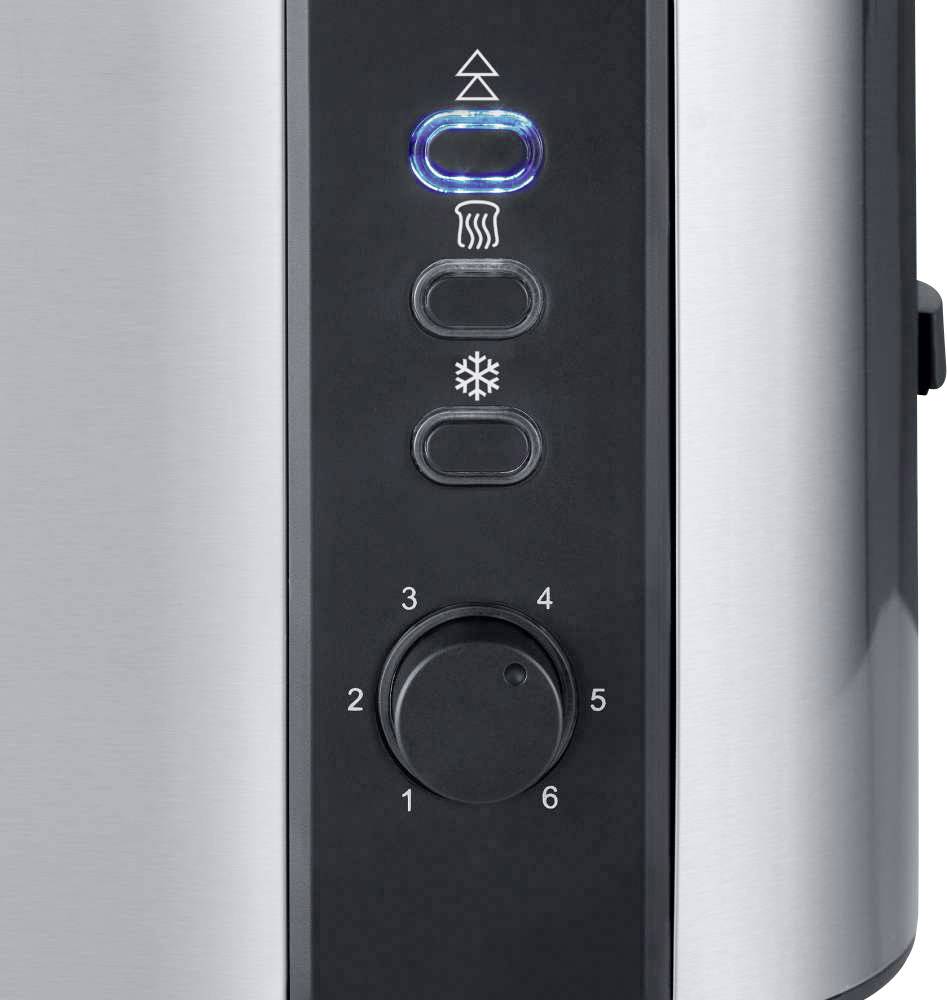 Severin AT 2589 Toaster mit Brötchenaufsatz Edelstahl (gebürstet), Schwarz