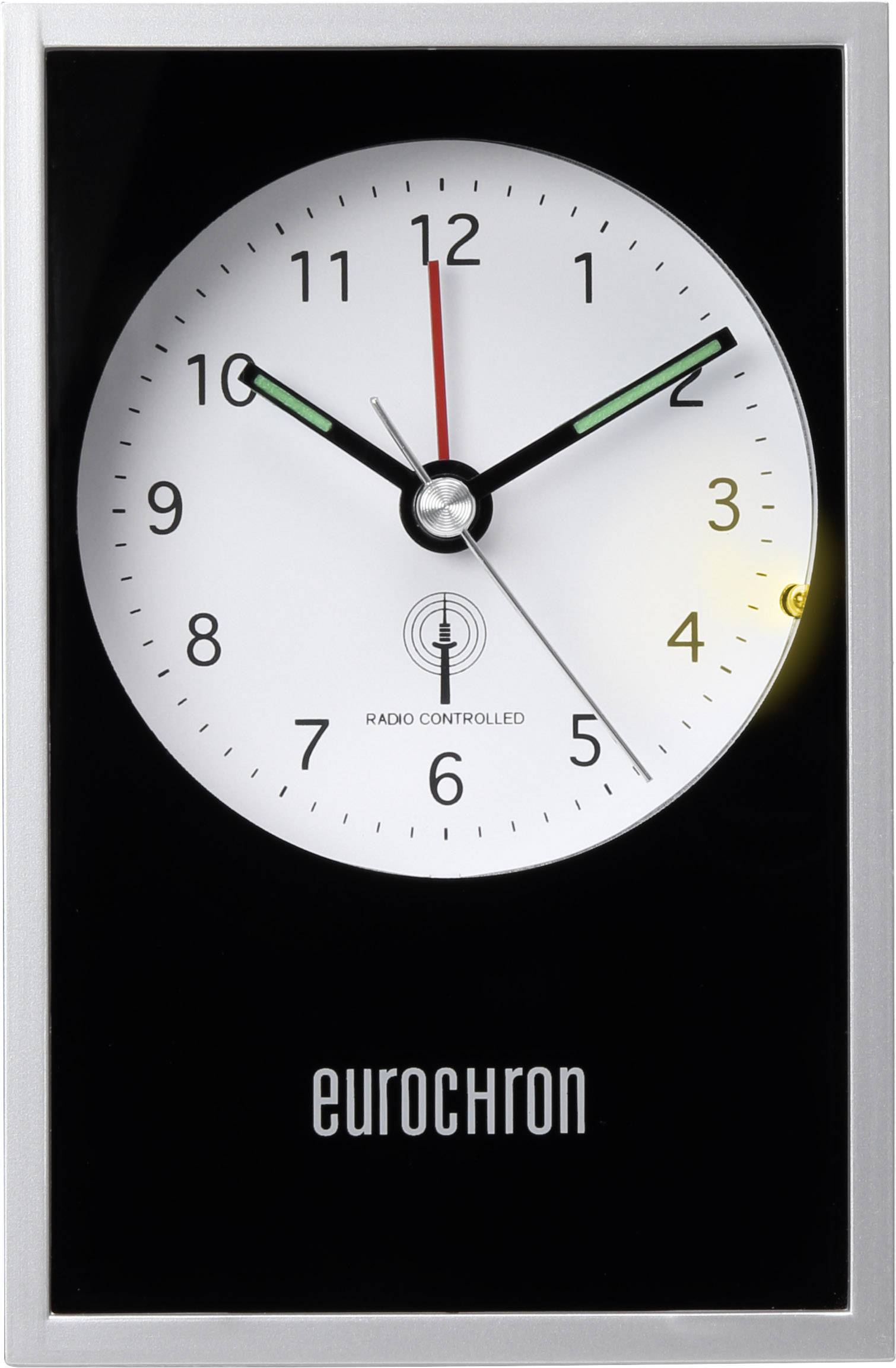 Eurochron EFW 7000 Funk Wecker Silber, Schwarz