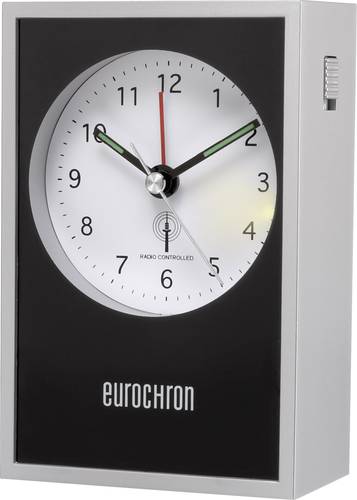 Eurochron EFW 7000 Funk Wecker Silber, Schwarz