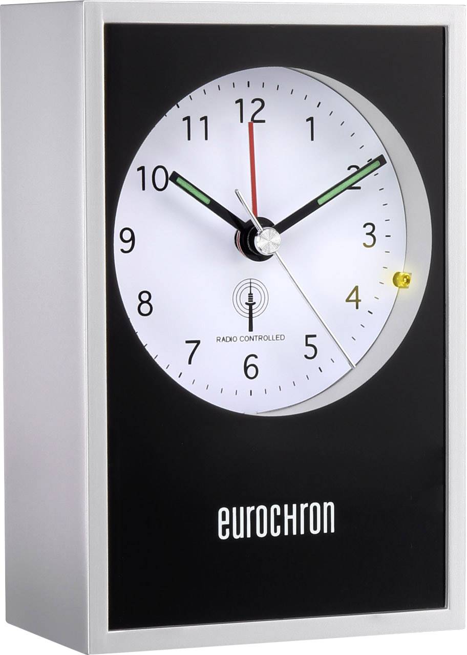 Eurochron EFW 7000 Funk Wecker Silber, Schwarz