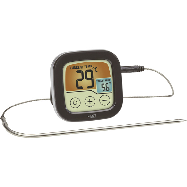 TFA Dostmann 14.1509.01 Grill-Thermometer Überwachung der Kerntemperatur, mit Touchscreen, Kabelsensor Braten, Grillgut