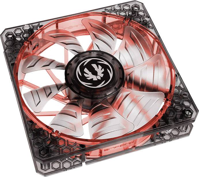 Bitfenix Spectre Pro LED PC-Gehäuse-Lüfter Schwarz, Rot (B x H x T) 120 x 120 x 25mm inkl. LED-Beleuchtung