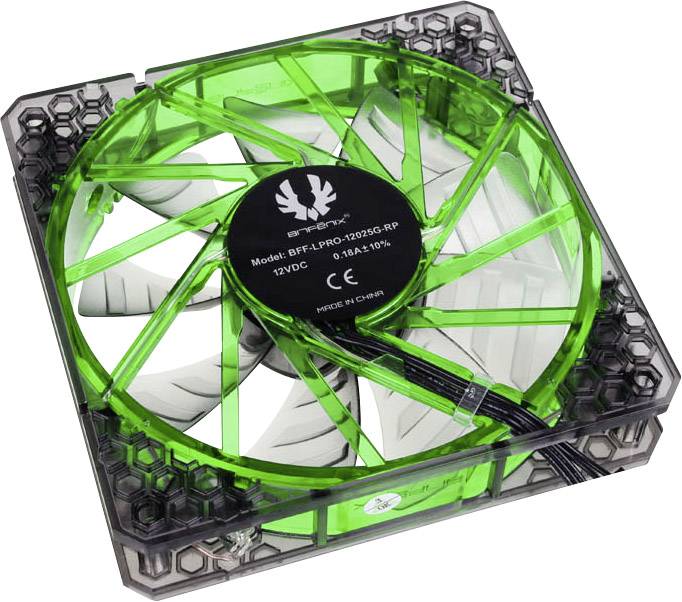 Bitfenix Spectre Pro PC-Gehäuse-Lüfter Schwarz, Grün (B x H x T) 120 x 120 x 25mm