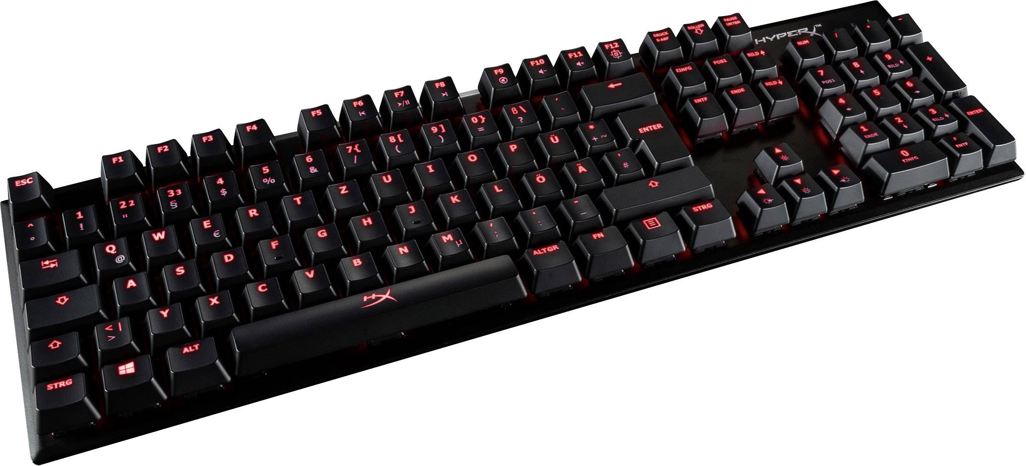 HyperX ALLOY FPS MX RED USB-Gaming-Tastatur Switch: Red, Beleuchtet, Abnehmbares Kabel Deutsch, QWERTZ, Windows® Schwarz