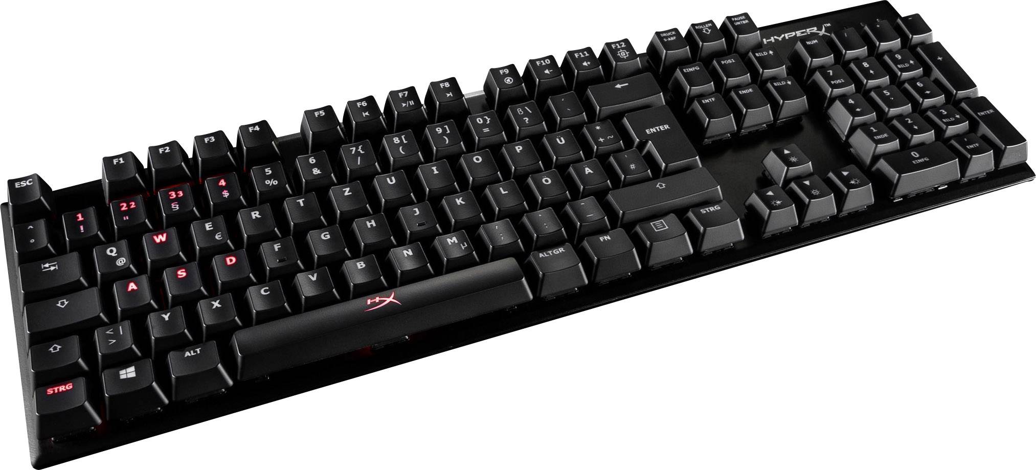 HyperX ALLOY FPS MX RED USB-Gaming-Tastatur Switch: Red, Beleuchtet, Abnehmbares Kabel Deutsch, QWERTZ, Windows® Schwarz