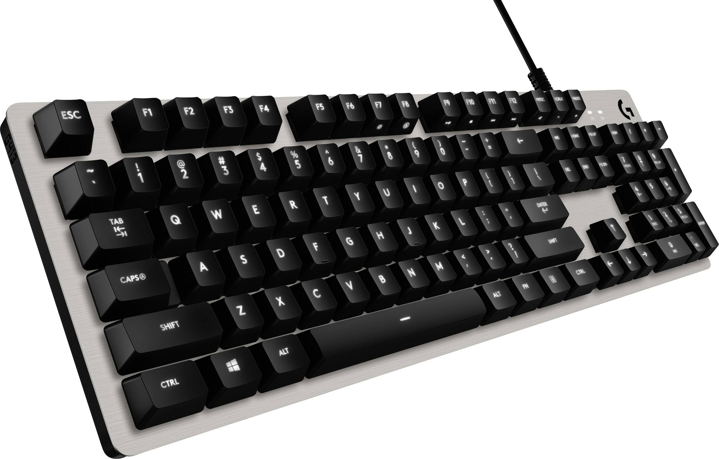 Logitech Gaming G413 USB Gaming-Tastatur Beleuchtet Deutsch, QWERTZ, Windows® Silber, Schwarz