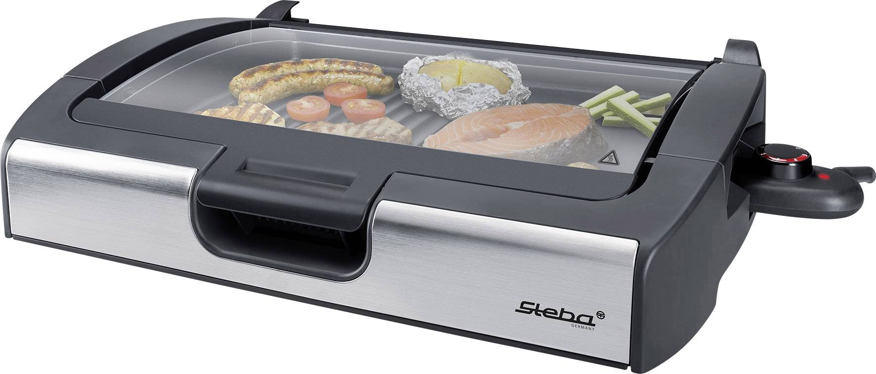 Steba VG 200 Tisch Elektro-Grill mit Glasdeckel Schwarz, Glas