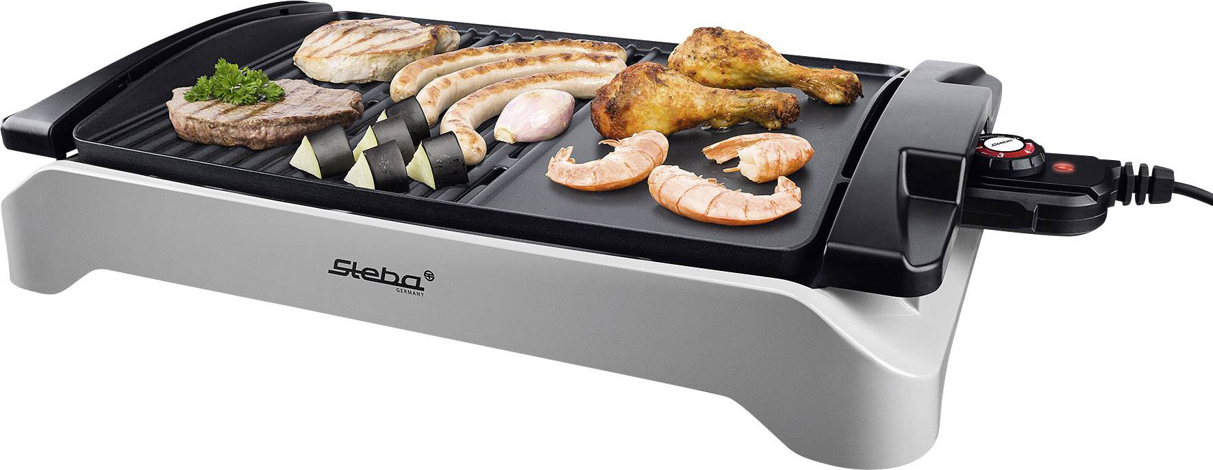 Steba VG 101 Elektro Tischgrill mit manueller Temperatureinstellung Schwarz, Grau