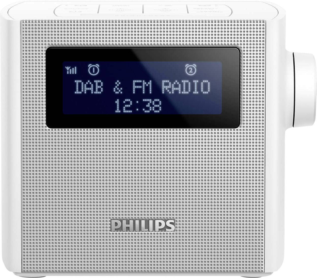 Philips AJB4300W Radiowecker DAB+, UKW USB  Akku-Ladefunktion Weiß