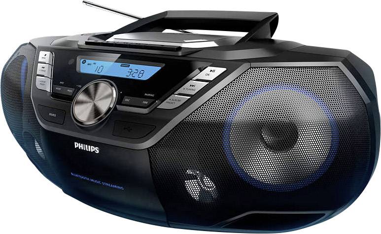 Philips AZB798T CD-Radio DAB+, UKW Bluetooth®, CD, Kassette, USB Schwarz