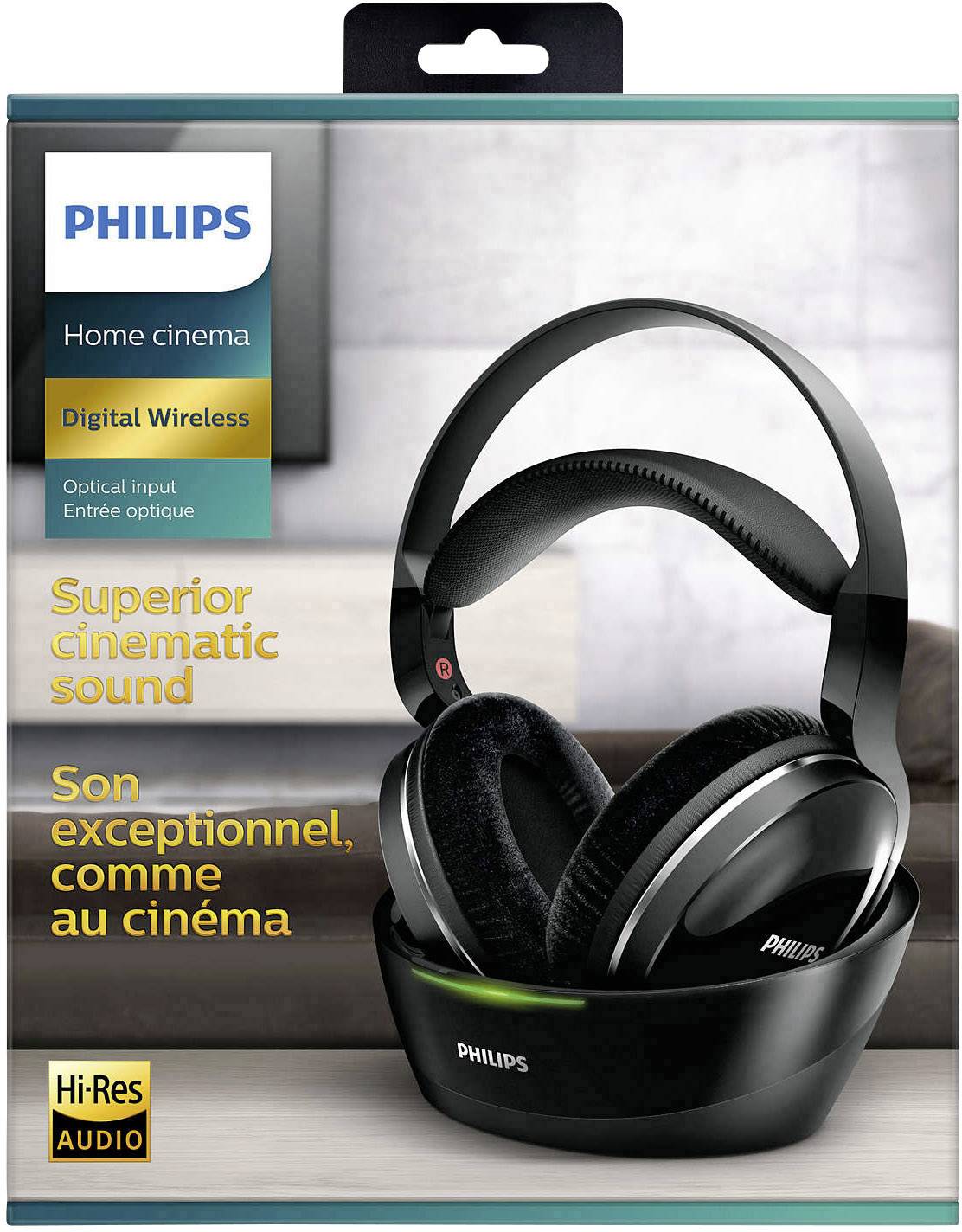 Philips SHD8850 Over Ear Kopfhörer Funk Schwarz High-Resolution Audio Batterieladeanzeige