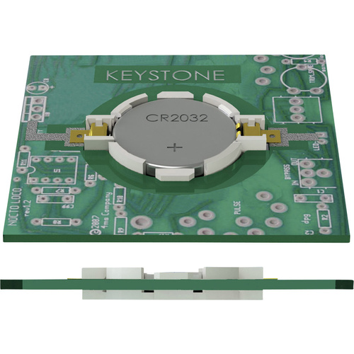 Keystone Electronics 1057 Knopfzellenhalter 1x CR 2032 Horizontal, Oberflächenmontage SMD (L x B x H) 33.15 x 23.93 x 5.21mm