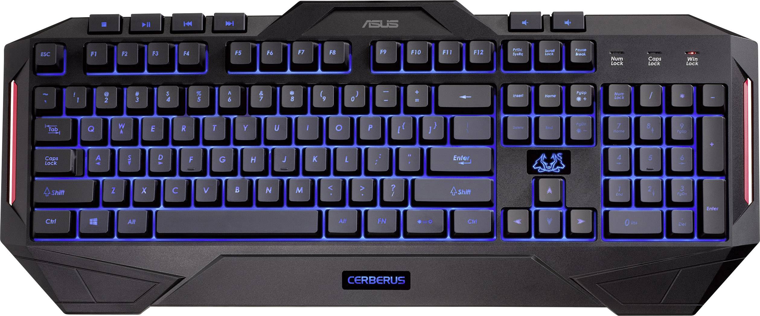 Asus Cerberus USB Gaming-Tastatur Beleuchtet Deutsch, QWERTZ, Windows® Schwarz