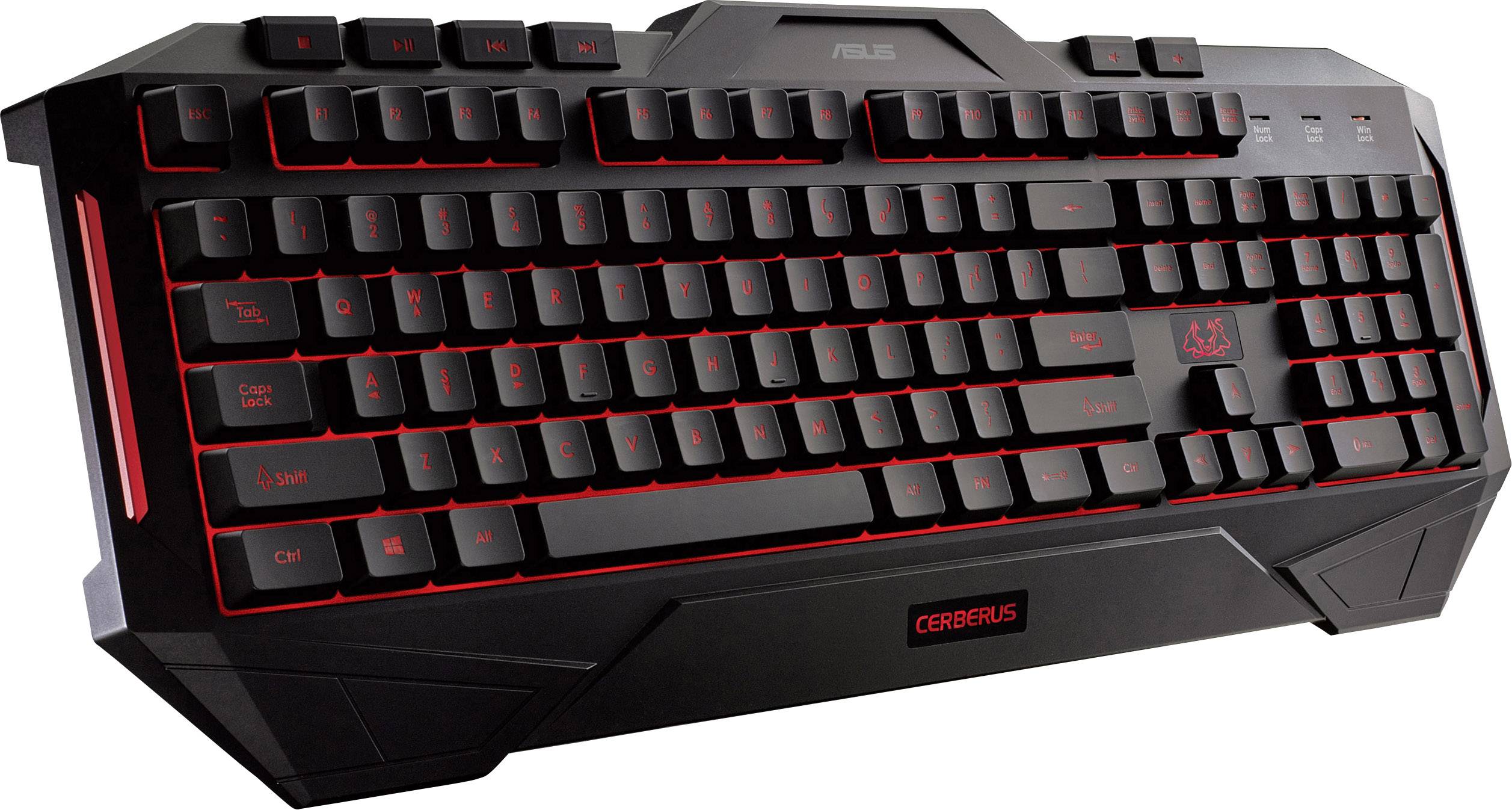 Asus Cerberus USB Gaming-Tastatur Beleuchtet Deutsch, QWERTZ, Windows® Schwarz