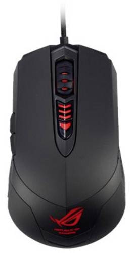 Asus ROG GX860 Buzzard PS2, USB Gaming-Maus Laser Beleuchtet, Ergonomisch, Integrierter Profilspeich