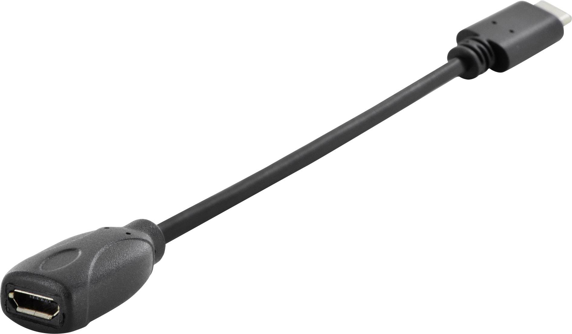 Ednet USB 2.0 Adapterkabel [1x Micro-USB-Buchse - 1x USB-C™ Stecker]