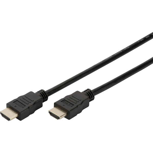 Digitus HDMI Anschlusskabel 3.00 m High Speed-HDMI mit Ethernet, HDMI-fähig, Rund, vergoldete Steck