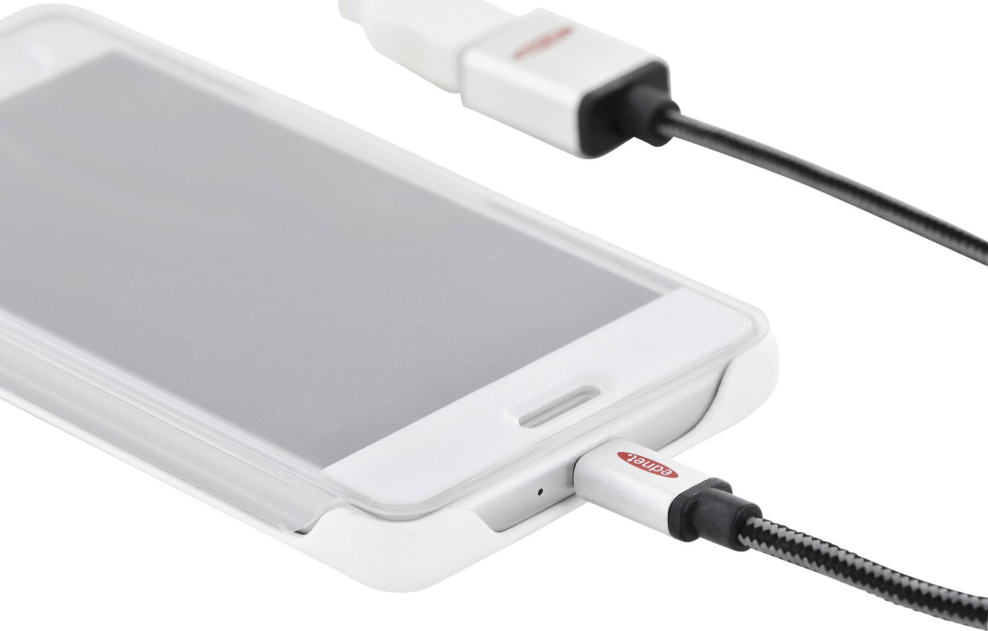 Ednet USB 2.0 Adapterkabel [1x USB 2.0 Buchse A - 1x USB 2.0 Stecker Micro-B] mit OTG-Funktion