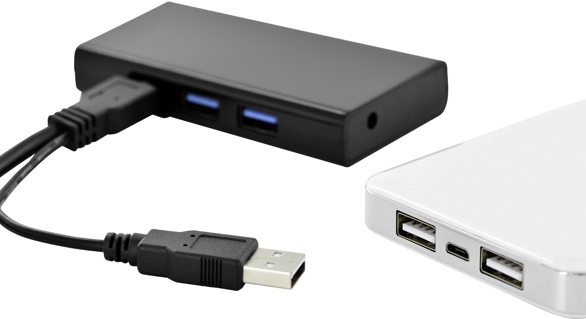 Ednet USB-Kabel USB 3.2 Gen1 (USB 3.0 / USB 3.1 Gen1) USB-A Stecker, USB-A Buchse 30.00cm Schwarz Rund, beidseitig verwendbarer