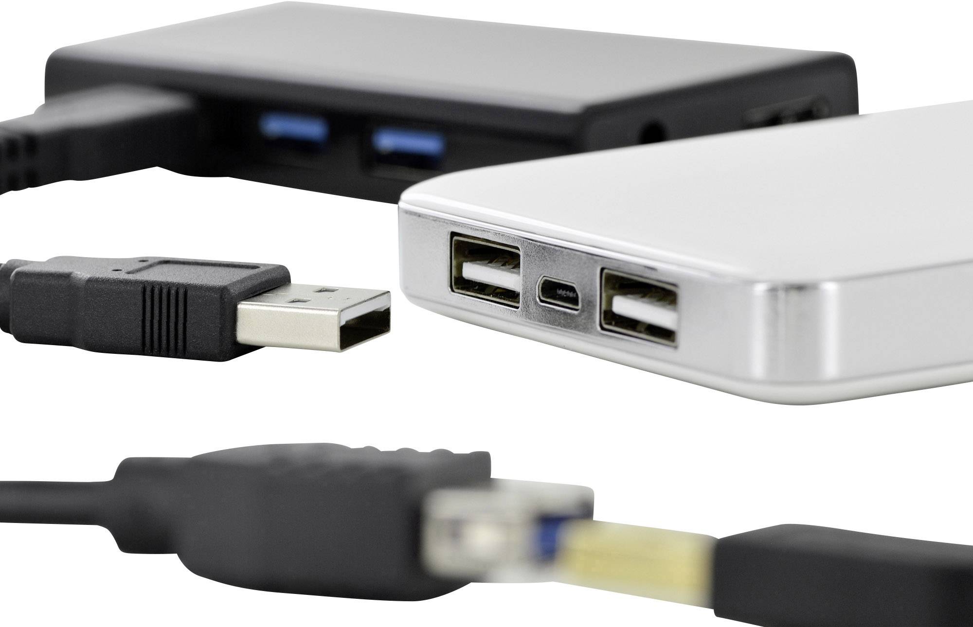 Ednet USB-Kabel USB 3.2 Gen1 (USB 3.0 / USB 3.1 Gen1) USB-A Stecker, USB-A Buchse 30.00cm Schwarz Rund, beidseitig verwendbarer