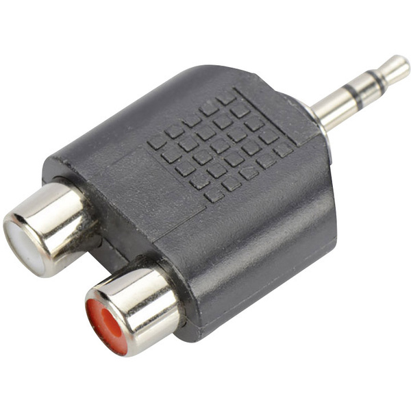Ednet 84547 Klinke / Cinch Audio Y-Adapter [1x Klinkenstecker 3.5mm - 2x Cinch-Buchse] Schwarz